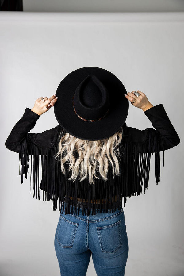 Billie Rancher Hat In Black with Feather Band - Ceohatclub