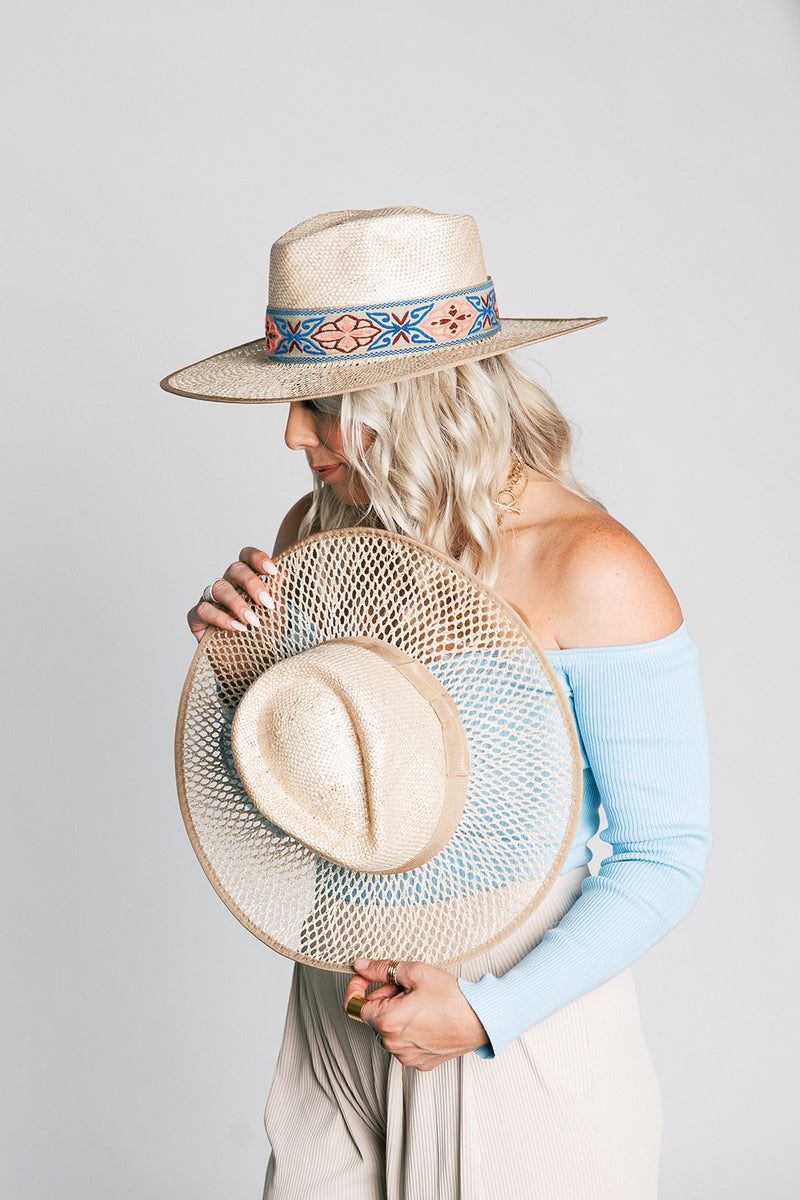 Kaylee Straw Rancher Hat With Tan Band