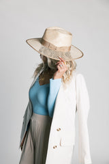Kaylee Straw Rancher Hat With Tan Band