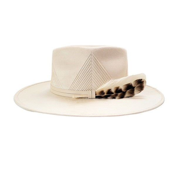 ivory suede embroidered rancher hat