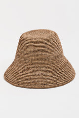 brown straw bucket hat