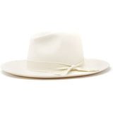 Stiff brim ivory fedora hat for women 