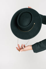 Natalie Gold Chained Boater Hat In Black