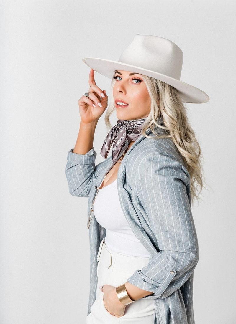 Billie Rancher Wide Brim Hat In White | Wool Hat For Women – CEO HAT CLUB